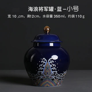 Enamel Colored Ceramic Storage Jar