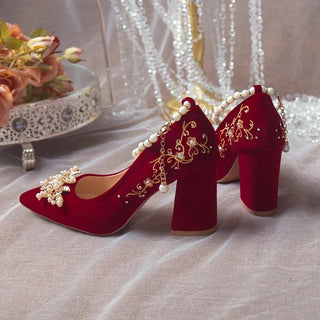 Embroidered Floral Decor Party Shoes