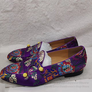 Embroider Leather Business Party Casual Loafer