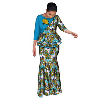 Traditional Wedding Party 2Pcs Maxi Skirt Set