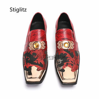 Embroidery Metal Toe Luxury Wedding Shoes