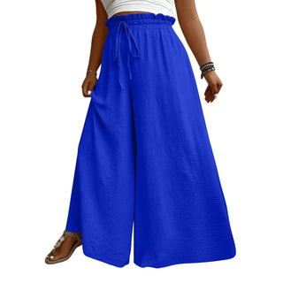 Women Wide Leg Drawstring Trousers