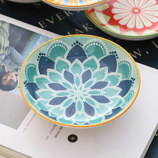 Bohemian Ceramic 4pc Appetizer Plate