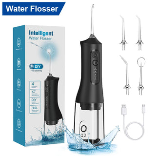 Portable Oral Irrigator Water Flosser USB Rechargeable Dental Water Jet 300ML Water Tank Waterproof Teeth Cleaner For Oral Care
