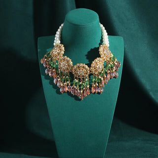 Vintage Crystal Bead Chokers Necklace
