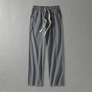 Men Fashion Elastic Waist Linen Pants