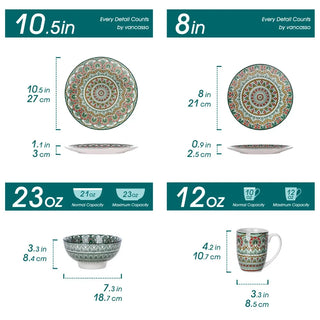 Bohemian Ceramic 16PCS Porcelain Dinnerware Set