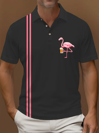 Men's Lapel Button Casual Polo Shirt