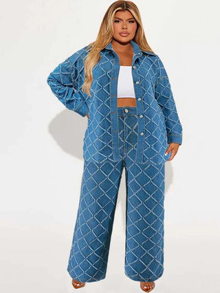Casual Denim Plaid Pants Set - Epictzar Intl.