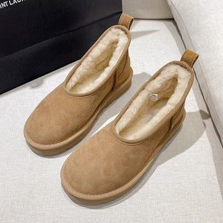 Warm Flats Suede Snow Boots