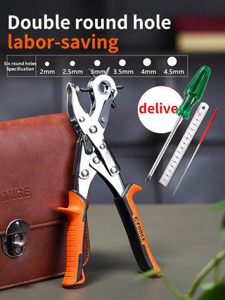 Multi-function Punch Pliers Round Hole Oval Hole DIY Tool Watchband Strap Household Leathercraft Leather Belt Hole Punch Plier