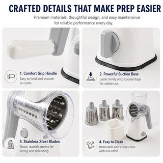 Hand Crank Stainless Steel Cheese Grater