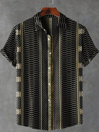 Men's Striped Linen Short Sleeve Shirt - Epictzar Intl.