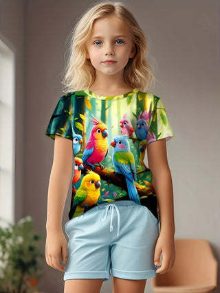 Girl Short Sleeve Cartoon T-Shirts