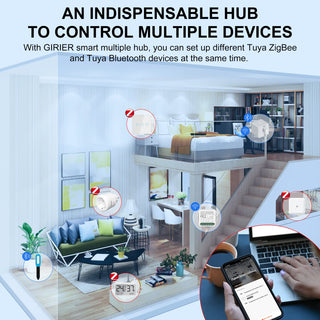 GIRIER Tuya ZigBee Gateway Hub Plug-in Type Multi-mode ZigBee Bluetooth Gateway Bridge for Smart Home Automation Work with Alexa