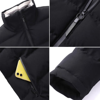 Winter Men's Warm Padded Jackets Fashion Male Stand Collar Cotton Thicken Parkas Man Windbreaker Thermal Coats Clothing