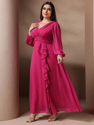 Elegant Ruffled Formal Party Maxi Dress - Epictzar Intl.