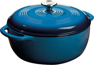 6 Quart Enameled Cast Iron Dutch Oven with Lid - Dual Handles - Oven Safe up to 500° F or on Stovetop - Use to Marinate, Cook, B