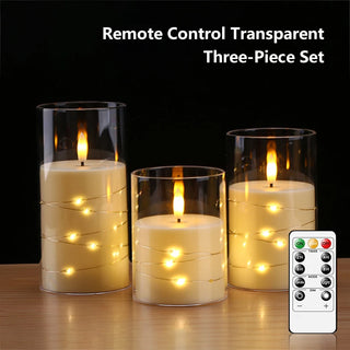 Embedded Stars Flameless LED Candles