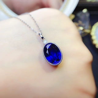Natural Sapphire Sterling Silver Pendant