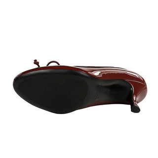 Women 7cm High Heels Lady Fashionable Elegant Butterfly Knots Round Toe Low Heels Pumps Female Leather Commuter Work Shoes