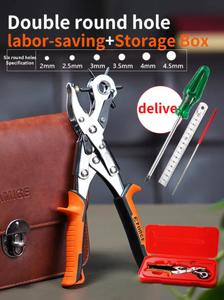 Multi-function Punch Pliers Round Hole Oval Hole DIY Tool Watchband Strap Household Leathercraft Leather Belt Hole Punch Plier