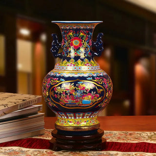 Crystal Glazed Pomegranate Ceramic Vase
