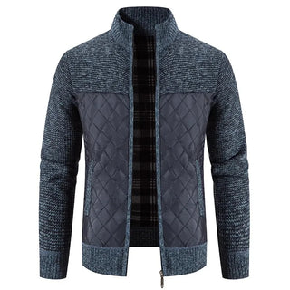 Autumn Winter New Men's Jacket Slim Fit Stand Collar Zipper Jacket Men Solid Thick Warm Jacket Men Sweater