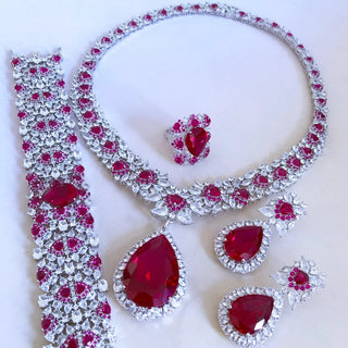 Missvikki Luxury Romantic 4PCS Waterdrop Crystal Jewelry Sets For Women Wedding Party Cubic Zirconia Dubai Bridal Fashion Trendy