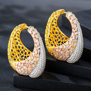 GODKI Luxury Leaf African Dangle Earrings For Women Wedding Cubic Zirconia Crystal DUBAI Bridal Earrings Party Jewelry