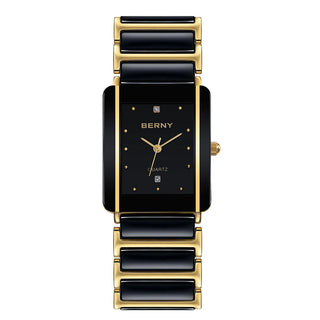 Luxury Rectangle Ceramic Quartz Wristwatch