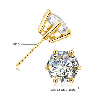 Szjinao 14k Gold Earrings Real Gold Women Luxury AU 585 2 Carat Moissanite Jewelry For Girls Christmas Gift With Certificate Hot