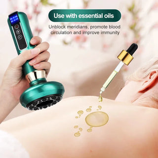 Electric Magnetic Cupping Massager Household Vacuum Negative Pressure with Heating Function for Meridian Dredging & Body Massage