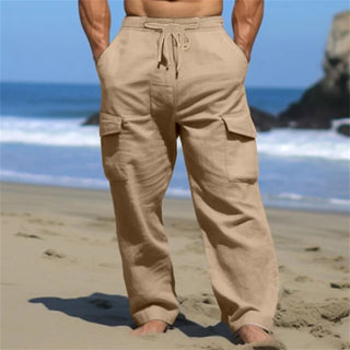 Men's Linen Multi-Pocket Cargo Pants