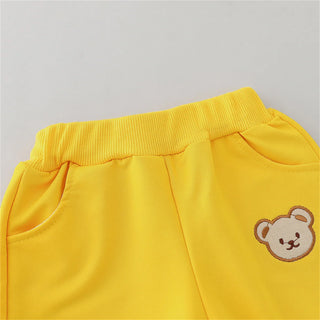 Long sleeved Bear Embroidered Hoodie Set