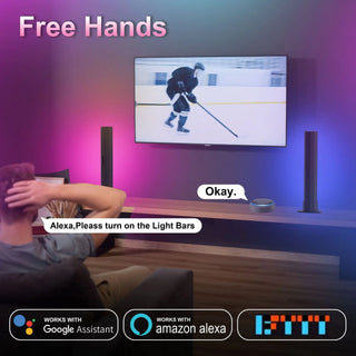 2PCS Computer Desktop Background Ambient Light Bluetooth Control RGB Phantom Light WIFI Gaming Pickup Music Sensor Night Lights