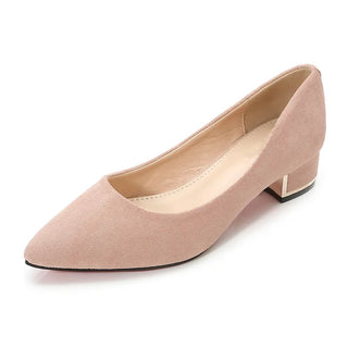 New Women's Elegant Casual Office Red Black Shoes Ladies Thick Heel Woman Slip-on Pointed Toe Fashion Dress Party Pumps E0001