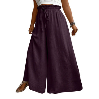Women Wide Leg Drawstring Trousers