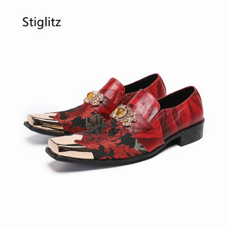 Embroidery Metal Toe Luxury Wedding Shoes