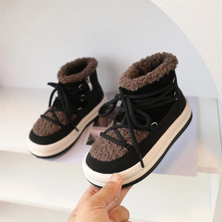 2025 New Autumn/Winter Children Boots For Boys Warm Plush Rubber Sole Toddler Kids Sneakers  Fashion Girls Boots 21-30