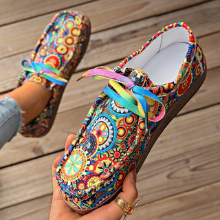 Women's Ethnic Colorful Printed Shoes