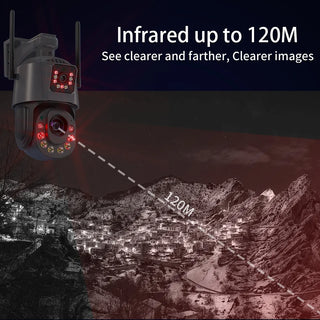 ABUNTU 8MP 4K Wifi PTZ Camera 36X Optional Zoom Dual Lens Dual Screens Surveillance IR Night Vision 4MP CCTV IP Camera ICSEE APP