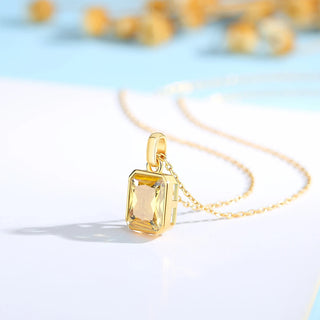 Women Real 18k Gold Rectangle Pendant