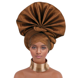 Raw Silk Turban Party Headwraps