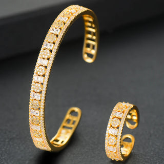 GODKI Luxury Trendy Saudi Arabia Bangle Ring  Jewelry Sets For Women Wedding Party Indian Dubai brincos para as mulheres 2023