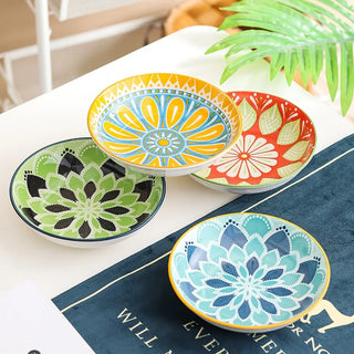 Bohemian Ceramic 4pc Appetizer Plate