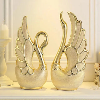 Swan Lovers Ceramic Craft Figurines