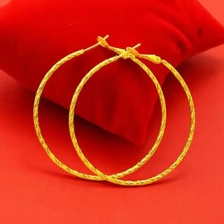 Women's 24K Gold Earrings 4 - 4.5cm Diameter - Epictzar Intl.