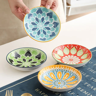 Bohemian Ceramic 4pc Appetizer Plate