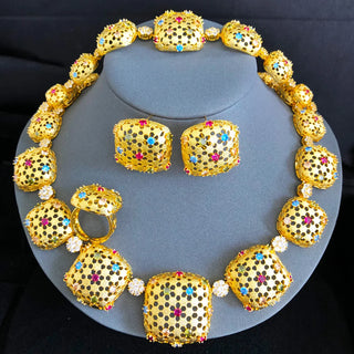 Trendy Square Nigeria Jewelry Sets